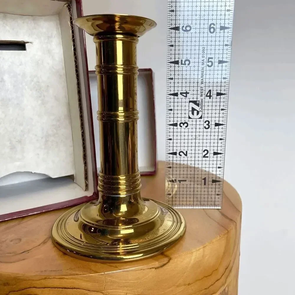 VTG Gorham Solid Brass Convertible Candlestick w/ Box Heirloom Decor